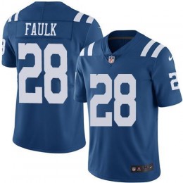 Indianapolis Colts #28 Marshall Faulk Royal Blue Men's Stitched NFL Limited Rush Jersey