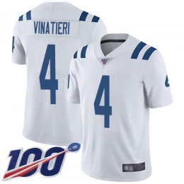 Indianapolis Colts #4 Adam Vinatieri White Men's Stitched NFL 100th Season Vapor Limited Jersey