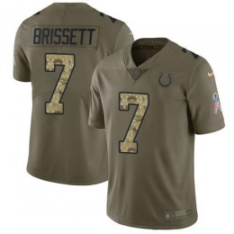 Indianapolis Colts #7 Jacoby Brissett Olive/Camo Men's Stitched NFL Limited 2017 Salute To Service Jersey