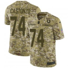 Indianapolis Colts #74 Anthony Castonzo Camo Men's Stitched NFL Limited 2018 Salute To Service Jersey