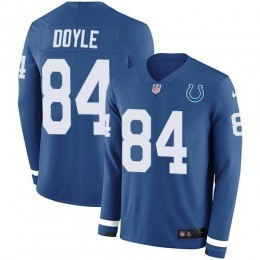 Indianapolis Colts #84 Jack Doyle Royal Blue Team Color Men's Stitched NFL Limited Therma Long Sleeve Jersey