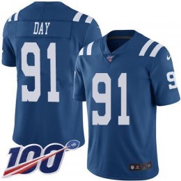Indianapolis Colts #91 Sheldon Day Royal Blue Men's Stitched NFL Limited Rush 100th Season Jersey