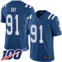 Indianapolis Colts #91 Sheldon Day Royal Blue Team Color Men's Stitched NFL 100th Season Vapor Untouchable Limited Jersey