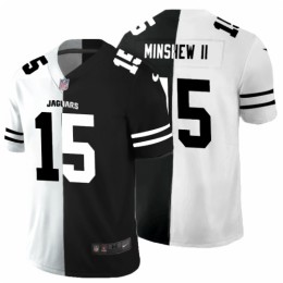 Jacksonville Jacksonville Jaguars #15 Gardner Minshew II Men's Black V White Peace Split Vapor Untouchable Limited NFL Jersey