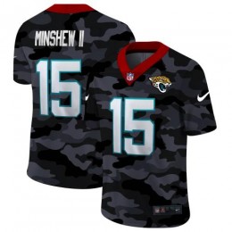 Jacksonville Jacksonville Jaguars #15 Gardner Minshew II Men's 2020 Black CAMO Vapor Untouchable Limited Stitched NFL Jersey