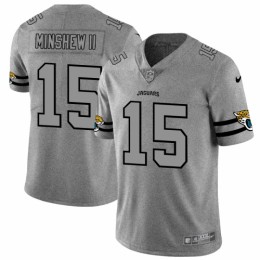 Jacksonville Jacksonville Jaguars #15 Gardner Minshew II Men's Gray Gridiron II Vapor Untouchable Limited NFL Jersey