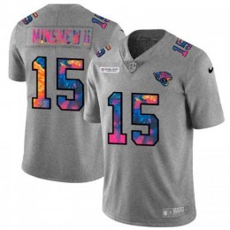 Jacksonville Jacksonville Jaguars #15 Gardner Minshew II Men's Multi-Color 2020 NFL Crucial Catch NFL Jersey Greyheather Men's