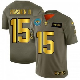 Jacksonville Jacksonville Jaguars #15 Gardner Minshew II NFL Men's Olive Gold 2019 Salute to Service Limited Jersey