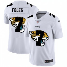 Jacksonville Jacksonville Jaguars #7 Nick Foles White Men's Team Logo Dual Overlap Limited NFL Jersey
