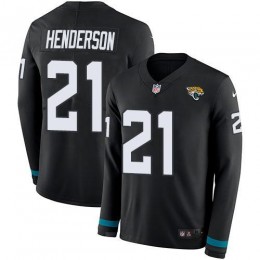 Jacksonville Jaguars #21 C.J. Henderson Black Team Color Men's Stitched NFL Limited Therma Long Sleeve Jersey