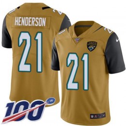 Jacksonville Jaguars #21 C.J. Henderson Gold Men's Stitched NFL Limited Rush 100th Season Jersey