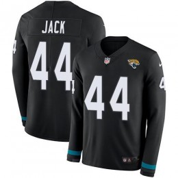 Jacksonville Jaguars #44 Myles Jack Black Team Color Men's Stitched NFL Limited Therma Long Sleeve Jersey