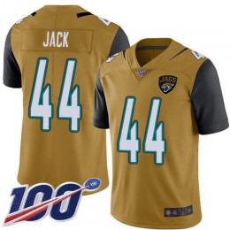 Jacksonville Jaguars #44 Myles Jack Gold Men's Stitched NFL Limited Rush 100th Season Jersey