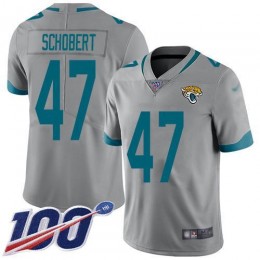 Jacksonville Jaguars #47 Joe Schobert Silver Men's Stitched NFL Limited Inverted Legend 100th Season Jersey
