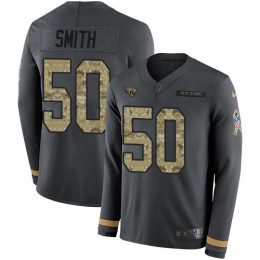 Jacksonville Jaguars #50 Telvin Smith Anthracite Salute to Service Men's Stitched NFL Limited Therma Long Sleeve Jersey