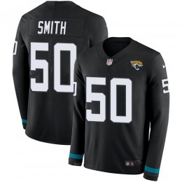 Jacksonville Jaguars #50 Telvin Smith Black Team Color Men's Stitched NFL Limited Therma Long Sleeve Jersey