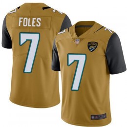 Jacksonville Jaguars #7 Nick Foles Gold Men's Stitched NFL Limited Rush Jersey