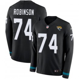 Jacksonville Jaguars #74 Cam Robinson Black Team Color Men's Stitched NFL Limited Therma Long Sleeve Jersey