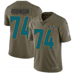 Jacksonville Jaguars #74 Cam Robinson Olive Men's Stitched NFL Limited 2017 Salute to Service Jersey