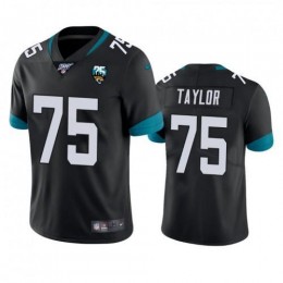 Jacksonville Jaguars #75 Jawaan Taylor Black 25th Anniversary Vapor Limited Stitched NFL 100th Season Jersey