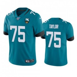 Jacksonville Jaguars #75 Jawaan Taylor Teal 25th Anniversary Vapor Limited Stitched NFL 100th Season Jersey