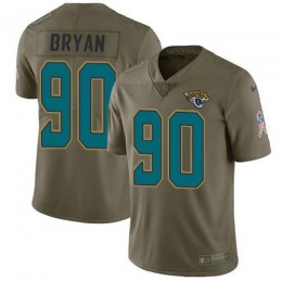 Jacksonville Jaguars #90 Taven Bryan Olive Men's Stitched NFL Limited 2017 Salute To Service Jersey