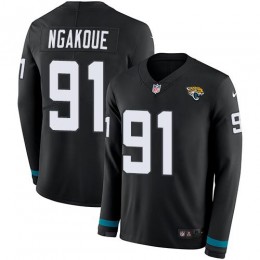 Jacksonville Jaguars #91 Yannick Ngakoue Black Team Color Men's Stitched NFL Limited Therma Long Sleeve Jersey