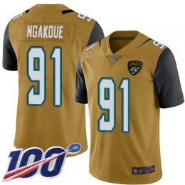 Jacksonville Jaguars #91 Yannick Ngakoue Gold Men's Stitched NFL Limited Rush 100th Season Jersey