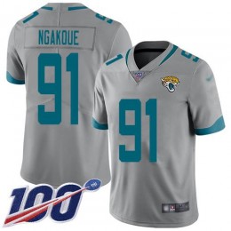 Jacksonville Jaguars #91 Yannick Ngakoue Silver Men's Stitched NFL Limited Inverted Legend 100th Season Jersey