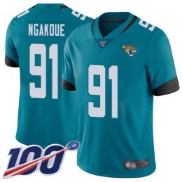 Jacksonville Jaguars #91 Yannick Ngakoue Teal Green Alternate Men's Stitched NFL 100th Season Vapor Limited Jersey