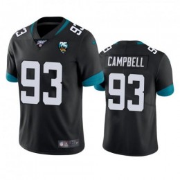 Jacksonville Jaguars #93 Calais Campbell Black 25th Anniversary Vapor Limited Stitched NFL 100th Season Jersey