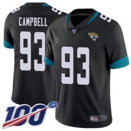 Jacksonville Jaguars #93 Calais Campbell Black Team Color Men's Stitched NFL 100th Season Vapor Limited Jersey
