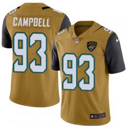 Jacksonville Jaguars #93 Calais Campbell Gold Men's Stitched NFL Limited Rush Jersey
