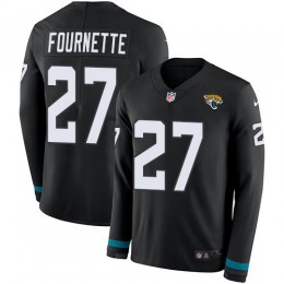 Jaguars #27 Leonard Fournette Black Team Color Men's Stitched NFL Limited Therma Long Sleeve Jersey