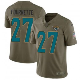 Jaguars #27 Leonard Fournette Olive Men's Stitched NFL Limited 2017 Salute To Service Jersey