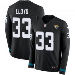Jaguars #33 Devin Lloyd Black Team Color Men's Stitched NFL Limited Therma Long Sleeve Jersey