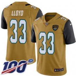 Jaguars #33 Devin Lloyd Gold Men's Stitched NFL Limited Rush 100th Season Jersey