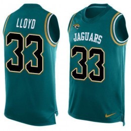 Jaguars #33 Devin Lloyd Teal Green Team Color Men's Stitched NFL Limited Tank Top Jersey