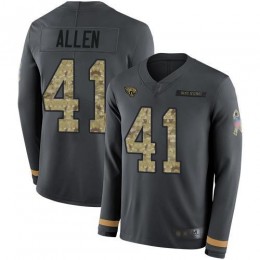 Jaguars #41 Josh Allen Anthracite Salute To Service Men's Stitched NFL Limited Therma Long Sleeve Jersey