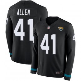 Jaguars #41 Josh Allen Black Team Color Men's Stitched NFL Limited Therma Long Sleeve Jersey