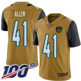 Jaguars #41 Josh Allen Gold Men's Stitched NFL Limited Rush 100th Season Jersey