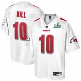 Men's Kansas City Kansas City Chiefs #10 Tyreek Hill NFL Pro Line White Super Bowl LIV Champions Jersey
