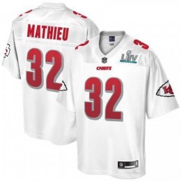 Men's Kansas City Kansas City Chiefs #32 Tyrann Mathieu NFL Pro Line White Super Bowl LIV Champions Jersey