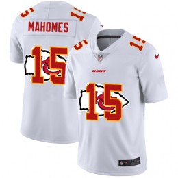 Kansas City Chiefs #15 Patrick Mahomes White Men's Team Logo Dual Overlap Limited NFL Jersey