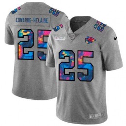 Kansas City Chiefs #25 Clyde Edwards-Helaire Men's Multi-Color 2020 NFL Crucial Catch NFL Jersey Greyheather