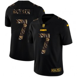 Kansas City Chiefs #7 Harrison Butker Men's Black Flocked Lightning Vapor Limited NFL Jersey