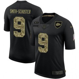 Kansas City Chiefs #9 JuJu Smith-Schuster Men's 2020 Salute To Service Camo Limited NFL Jersey Black