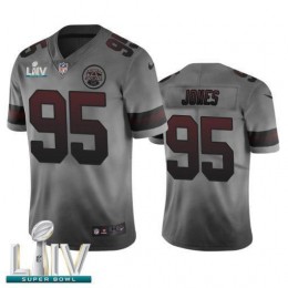 Kansas City Chiefs #95 Chris Jones Smoky Gray Super Bowl LIV 2020 Men's Vapor Limited City Edition NFL Jersey