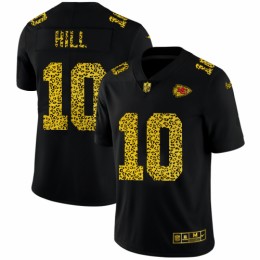 Kansas City Kansas City Chiefs #10 Tyreek Hill Men's Leopard Print Fashion Vapor Limited NFL Jersey Black Men's