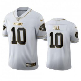 Kansas City Kansas City Chiefs #10 Tyreek Hill Men's White Golden Edition Vapor Limited NFL 100 Jersey